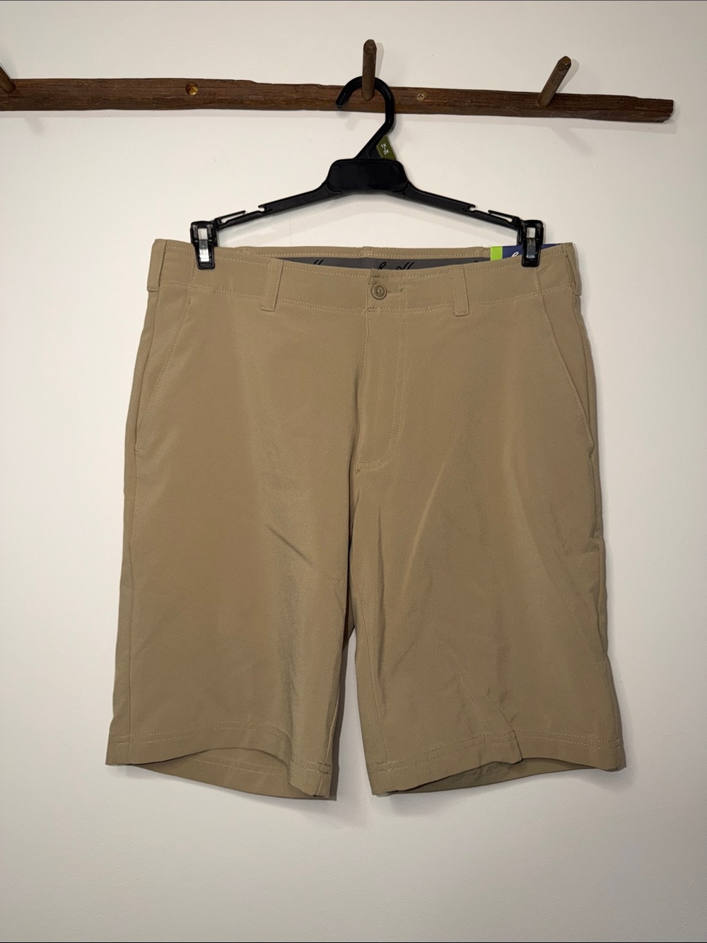 Hogan‎ Men's Khaki Flat-Front Shorts
